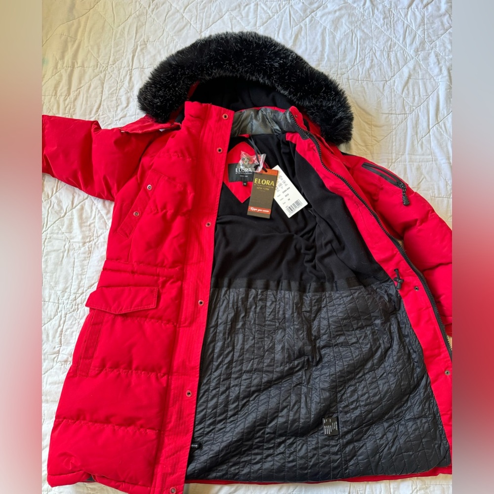 ELORA size Medium red winter jacket NWT